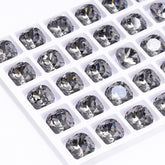 Black Diamond Cushion Square Shape High Quality Glass Pointed Back Fancy Rhinestones WholesaleRhinestone